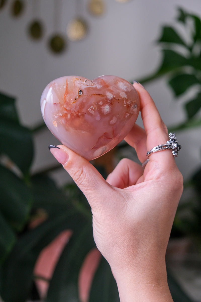 in luto lilium — harlot hands new mystic agate heart, glass bead